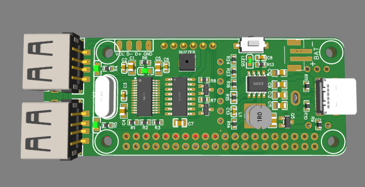 Dual USB-A PCB with STM32 and onboard power supply