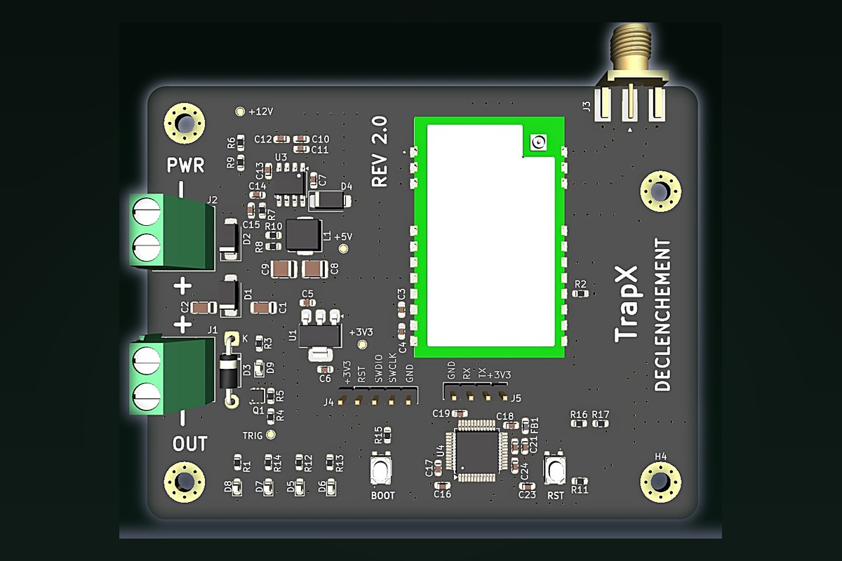 TrapX Declenchement LoRa trap trigger board Rev 2.0